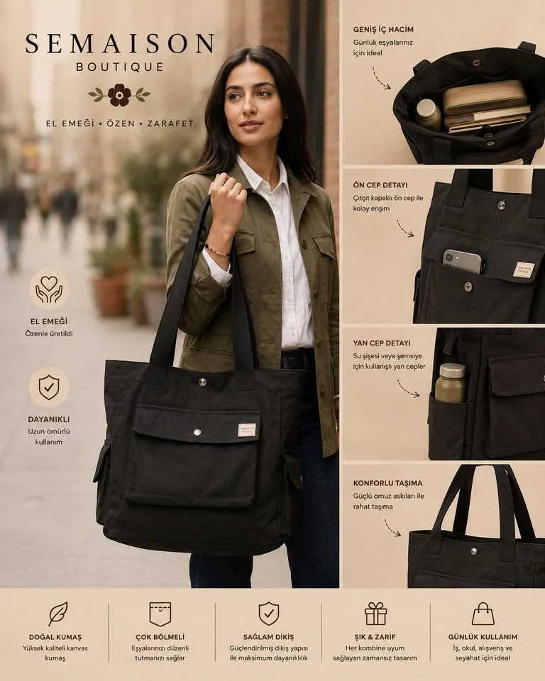 BÜYÜK BOY  SİYAH TOTEBAG